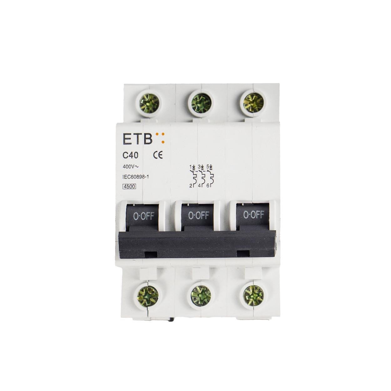 Автоматический выключатель TESLA ETB C40 3-полюсный (123) - фото 1 Автоматический выключатель TESLA ETB C40 3-полюсный (123) - фото 1