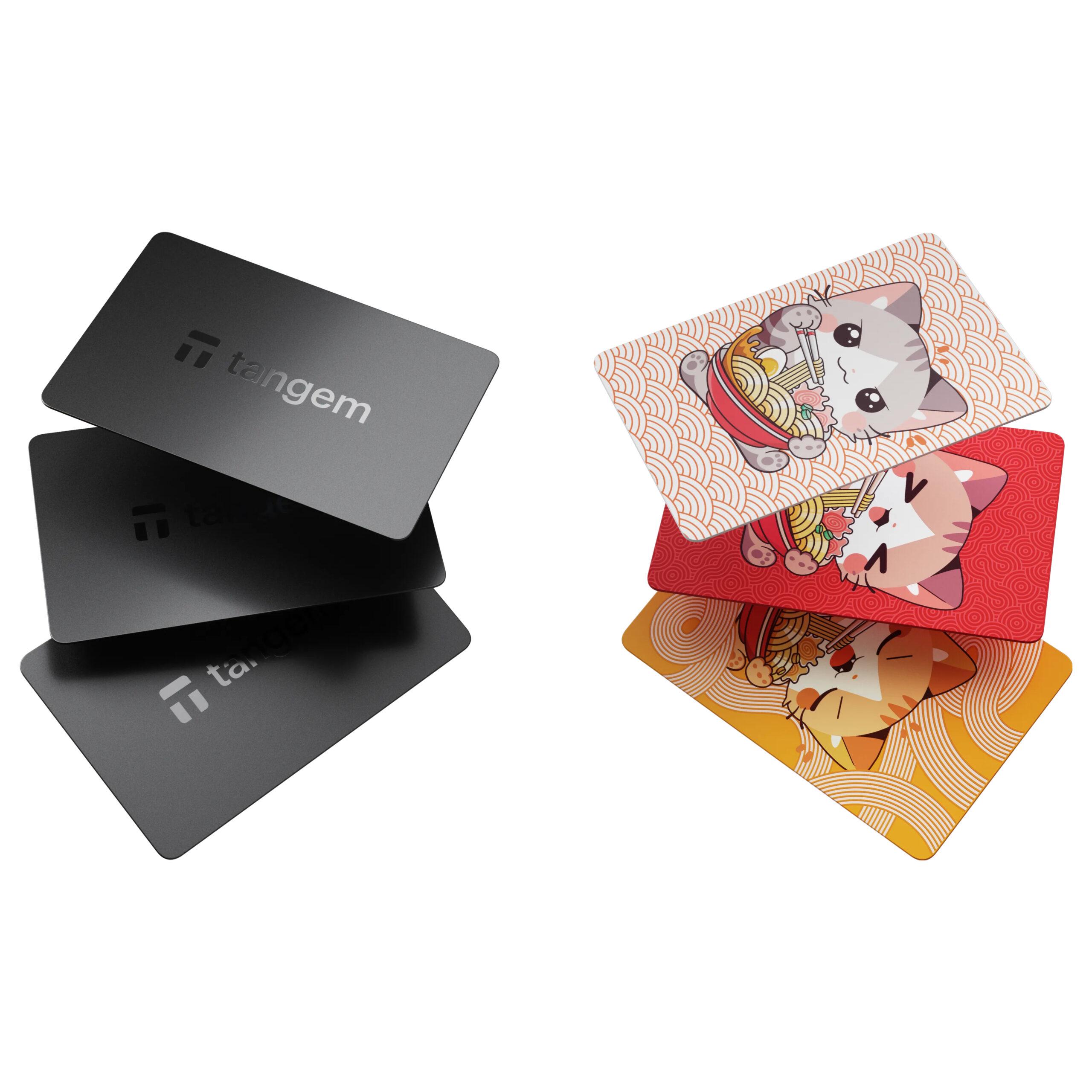 Набор карточек-кошельков для криптовалют Tangem Wallet Family Pack 6 шт. Black/Ramen Cat (33983919)