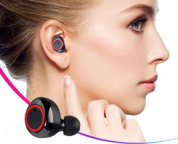 Навушники бездротові вакуумні Y50 TWS Black/Red (1846) - фото 3