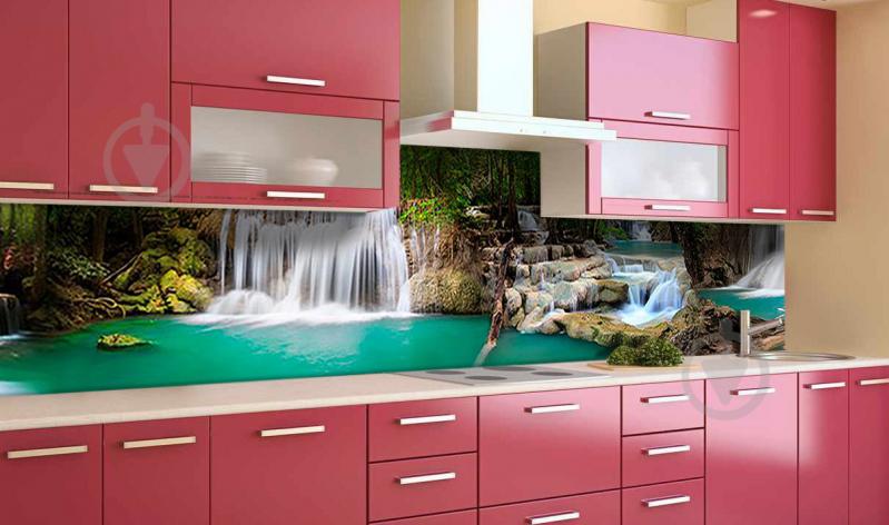 Наклейка виниловая кухонный фартук Zatarga "Лесной Водопад" 600х2500 мм