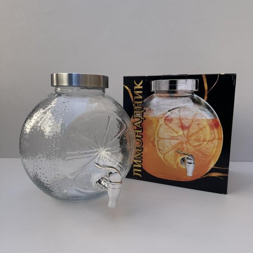 Лимонадник S&T 9142 скляний з металевою кришкою 4,5 л (2601594908) - фото 2