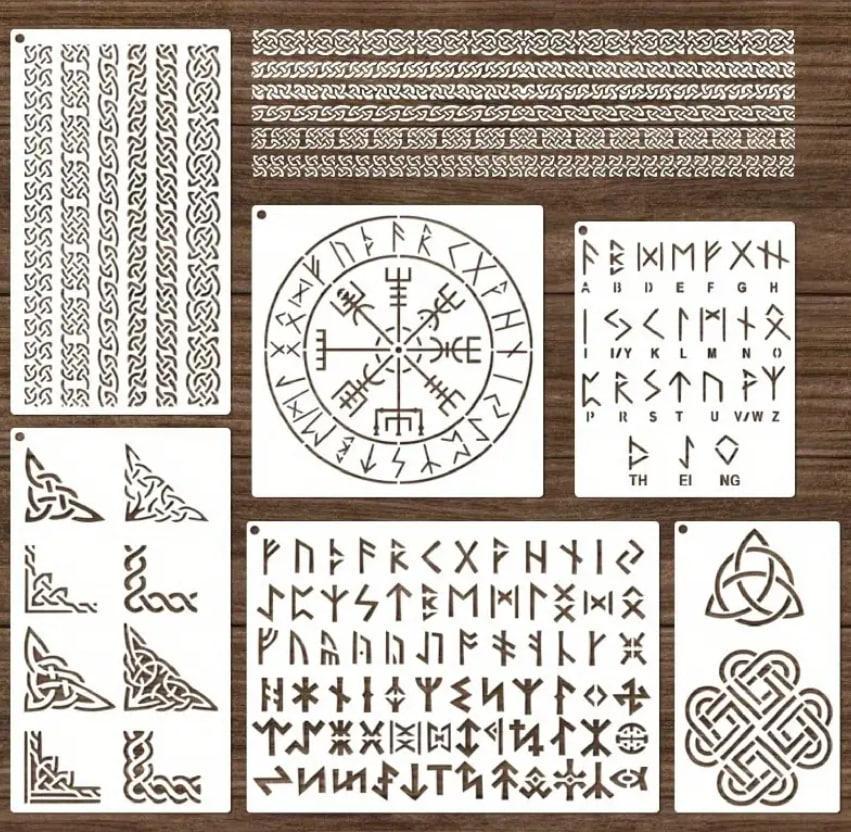 Набор из шаблонов рунической письменности Vegvisir 6 шт.(28349430)