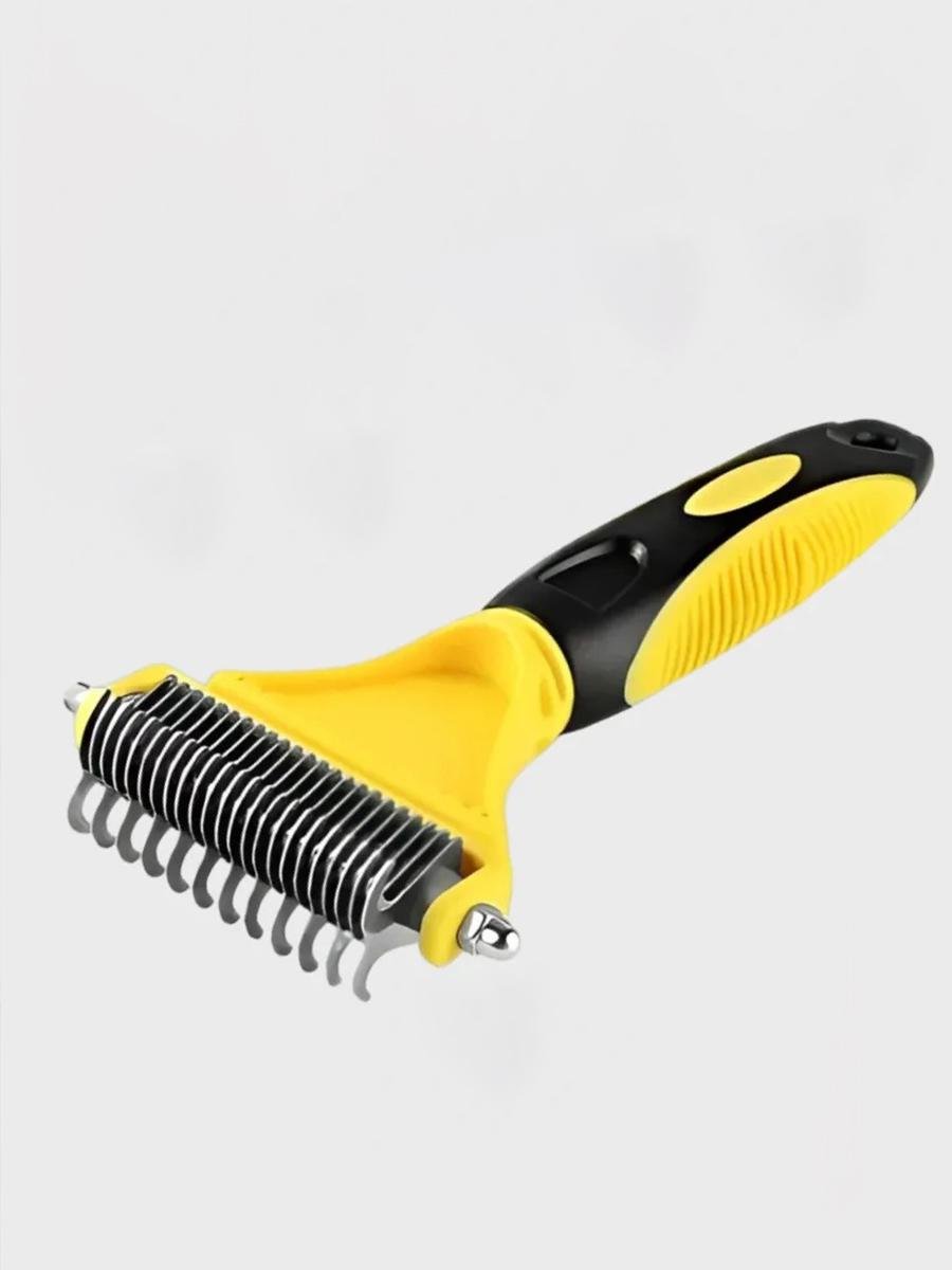 Щетка для вычесывания шерсти у кошек и собак Good Idea pet-01 для животных Желтый (24549Ю)