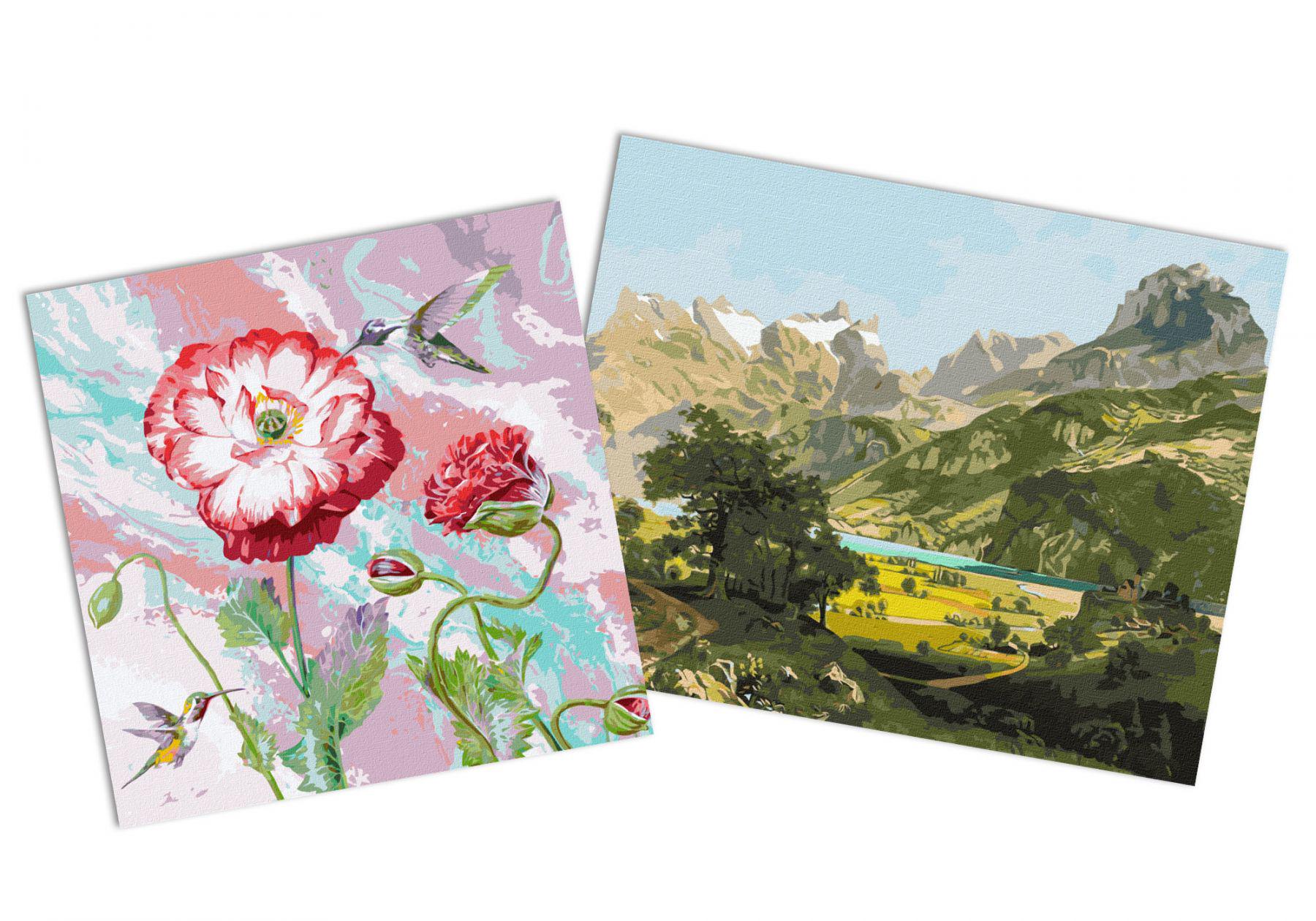 Набор картин по номерам Идейка 2в1 Волшебный пейзаж 40x50 см KHO2875 и Легкий этюд 40x40 см KHO3219 (CKHO8178)