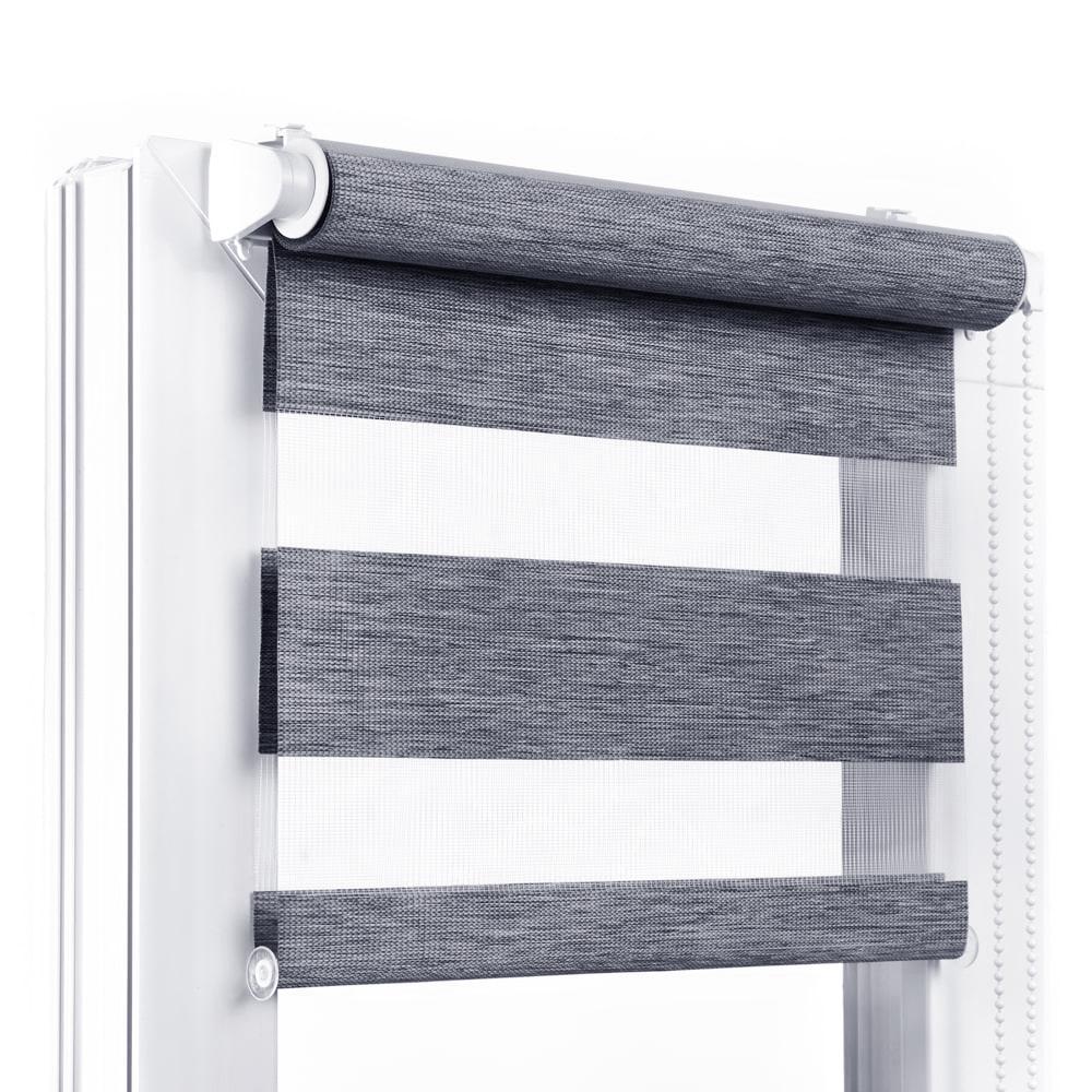 Рулонная штора Sun Window День-ночь 50х150 см Серый (13466978)
