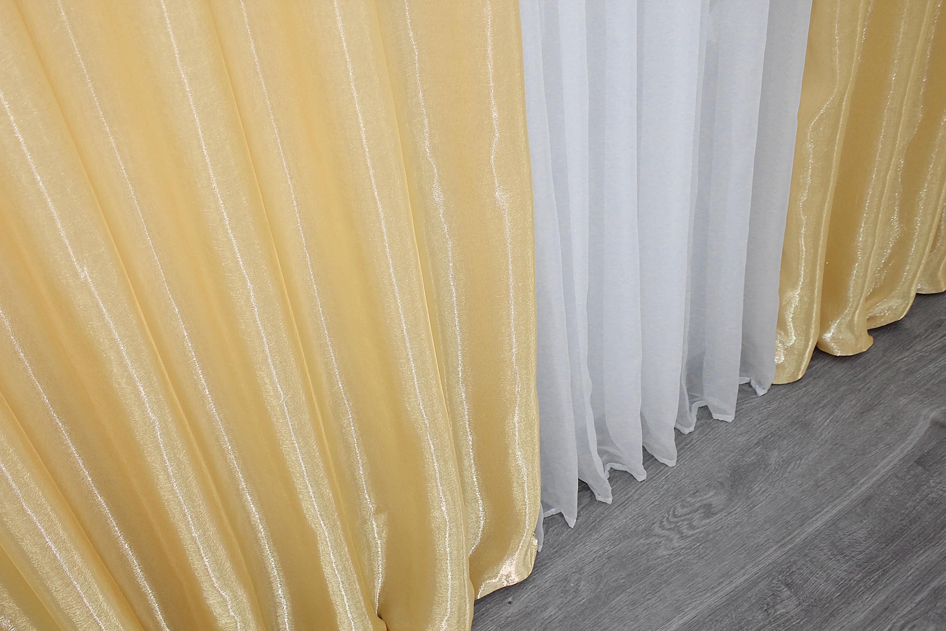 Комплект штор VR-Textil Атлас № 801ш монорей 150х270 см 2 шт. Золотистый (30-585) - фото 7