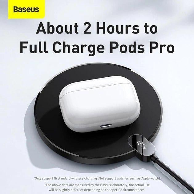 Зарядное устройство для беспроводной Baseus Digital LED Display Gen 2 Wireless Charger 15W Black (CCED000001) - фото 4