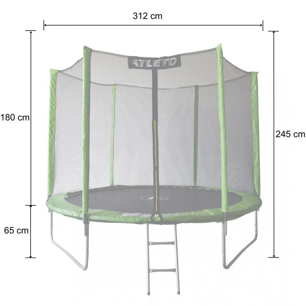 Батут детский Atleto с сеткой и металлической лестницей 312 см Зеленый (21-76-42400473) - фото 2