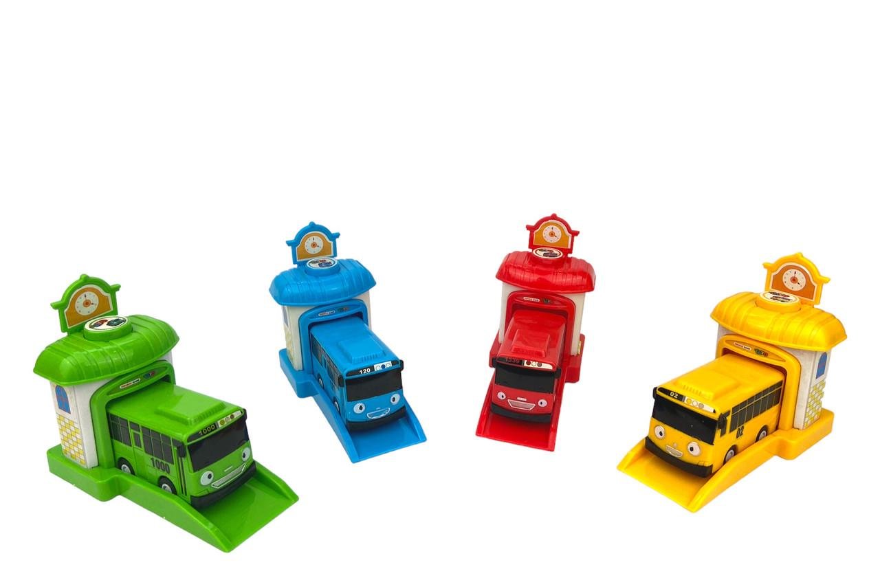 Ігровий набір TAYO 8в1 Автобуси з гаражами та запуском 4 шт. (333-002А) - фото 1