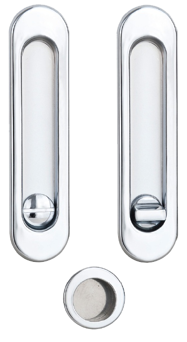 Ручки - ракушки для раздвижных дверей SIBA с механизмом WC, полированный хром (S223 CP) - фото 2 Ручки - ракушки для раздвижных дверей SIBA с механизмом WC, полированный хром (S223 CP) - фото 2