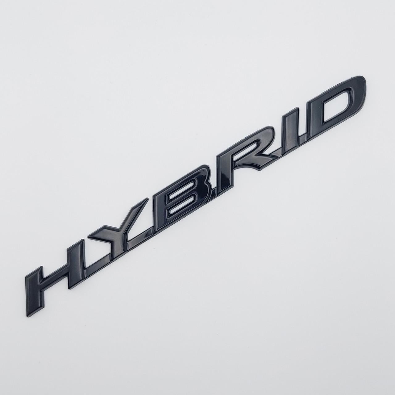 Эмблема надпись Hybrid Lexus металл 18,8х1,6 см Черный глянцевый (1736804039)