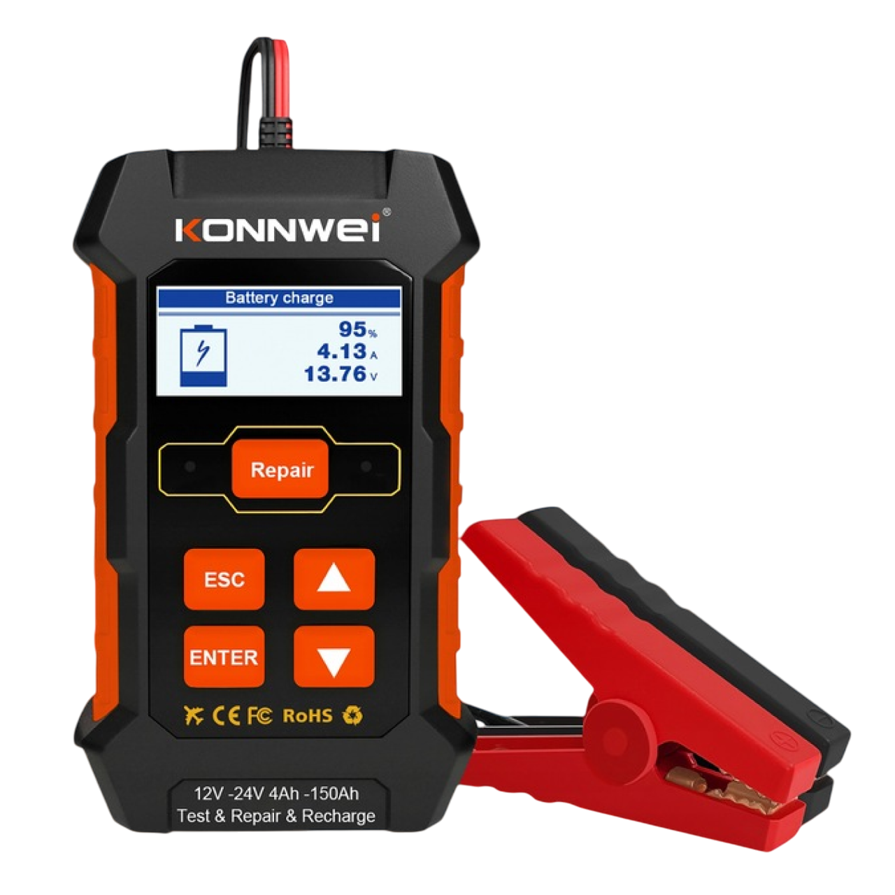 Автоматичний імпульсний зарядний пристрій для автомобільного акумулятора KONNWEI KW520 тестер АКБ Автоматичний імпульсний зарядний пристрій для автомобільного акумулятора KONNWEI KW520 тестер АКБ