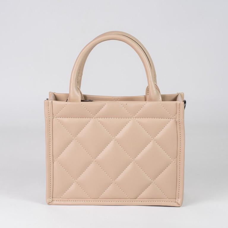 Сумка женская XENIA № 03-24 маленькая классическая из гладкой экокожи Бежевый - фото 1