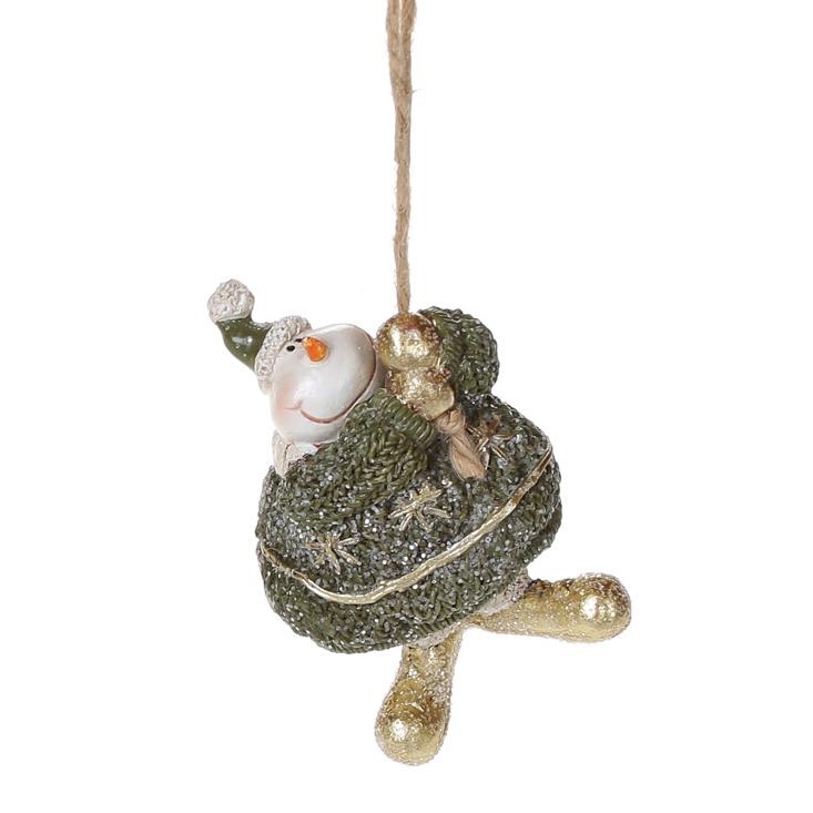 Фігурка-підвіска BonaDi Веселий Сніговик Зелений (HA9-515)