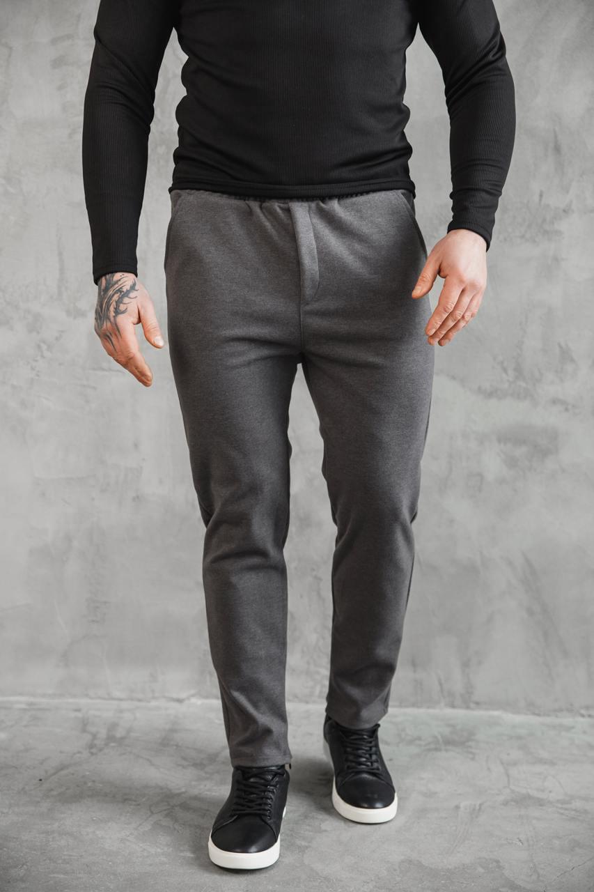 Штани чоловічі зимові slim-fit J0027 на флісі XL Графіт (J0027/1/4)