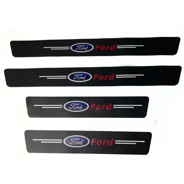 Защитная пленка накладка на пороги для Ford 4 шт. Черный карбон (4243)