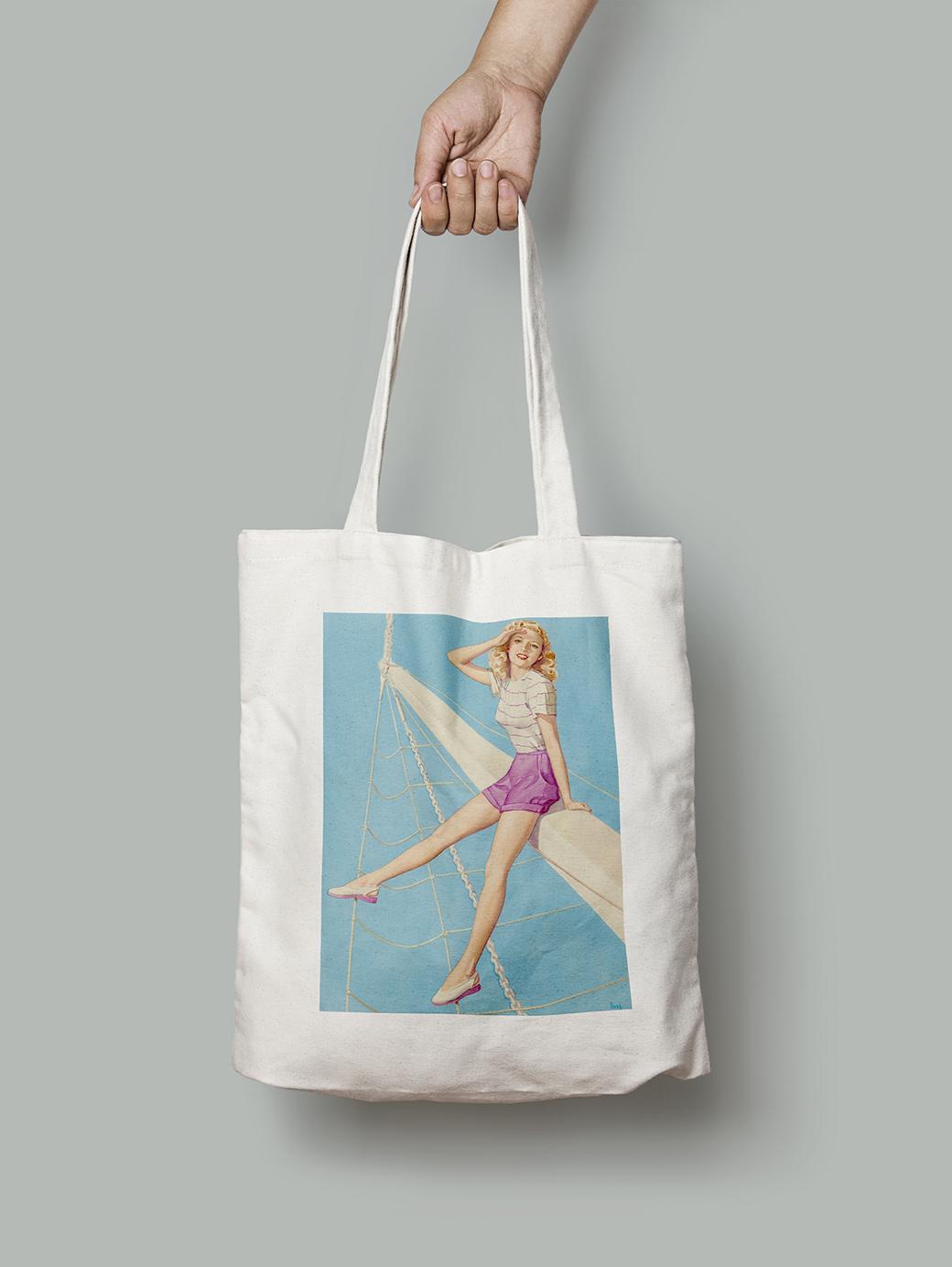 Эко-сумка Прогулка на яхте. Перл Фруш шопер (pin_up010260_Bag)