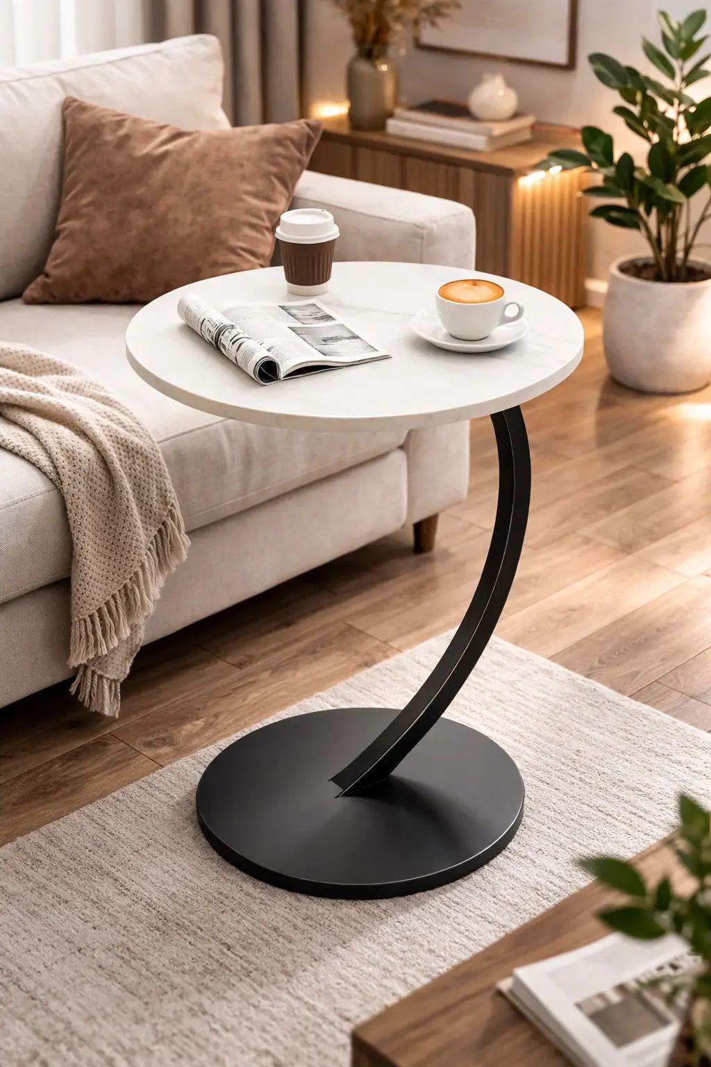 Столик кофейный прикроватный DASH-64224 40х40х60,5 см Черно-белый