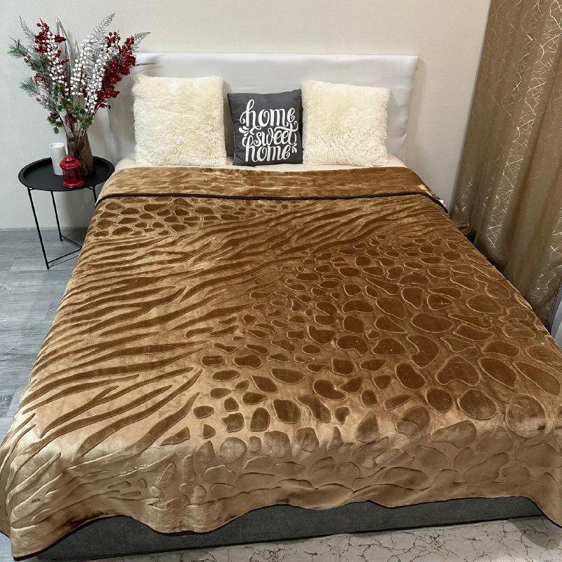 Покрывало на кровать акриловое 200x230 см Светло-коричневый (28857538) - фото 2 Покрывало на кровать акриловое 200x230 см Светло-коричневый (28857538) - фото 2