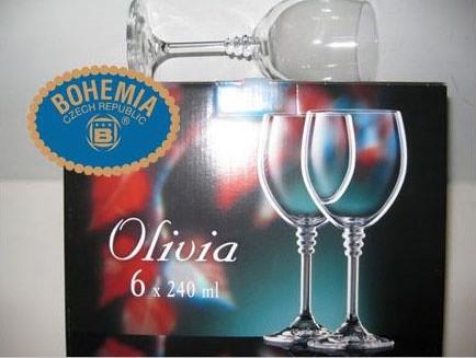 Набор бокалов для вина Bohemia Olivia 240 мл 6 шт. (40346/240) - фото 3 Набор бокалов для вина Bohemia Olivia 240 мл 6 шт. (40346/240) - фото 3