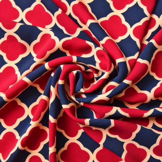 Ткань костюмная креп IDEIA Prada Мeri Абстракция 1,5 м Бордо (2200004117461)