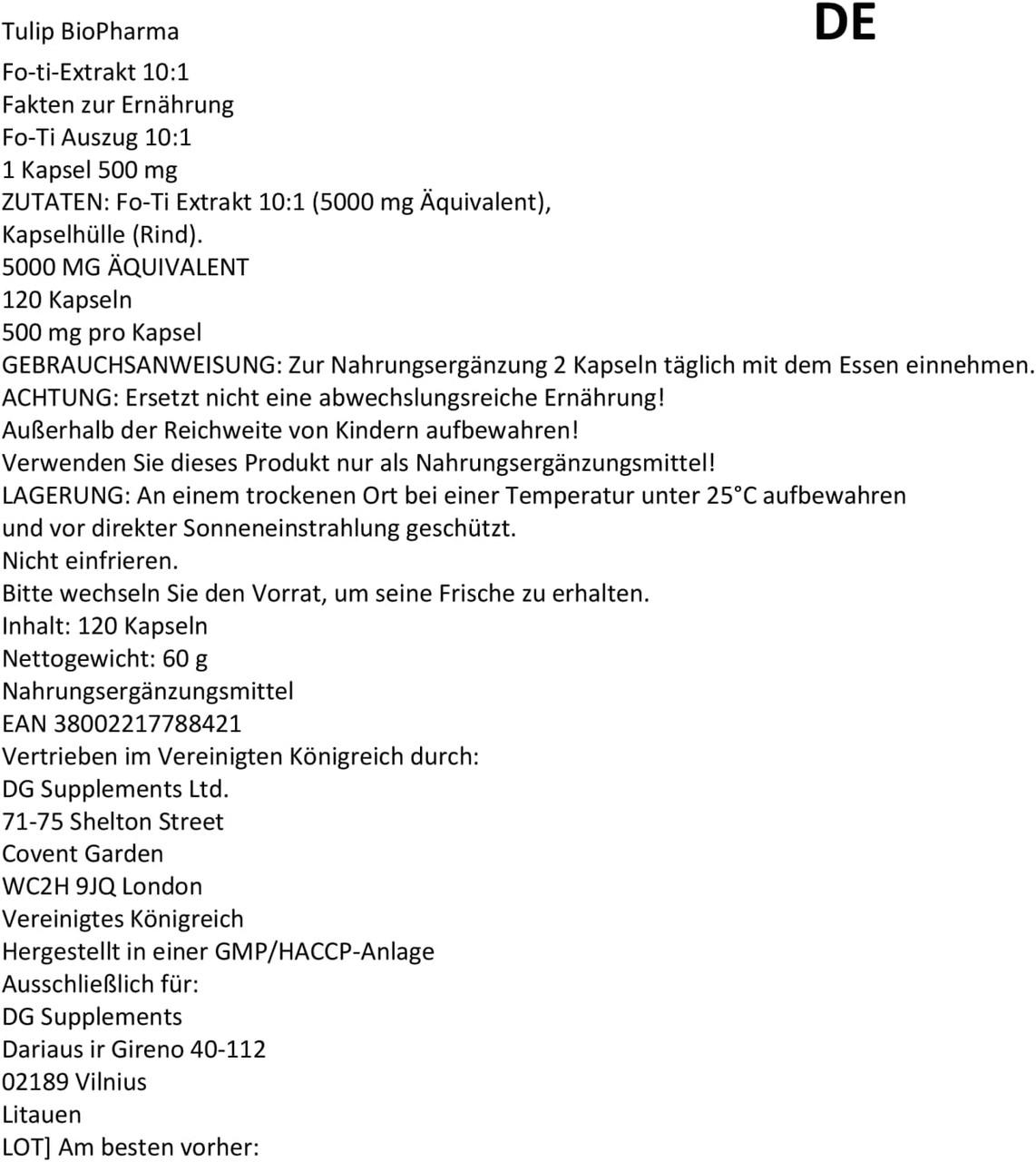 Горец Tulip BioPharma многоцветковый FoTi 5000 мг 120 капсул (5009166) - фото 2 Горец Tulip BioPharma многоцветковый FoTi 5000 мг 120 капсул (5009166) - фото 2