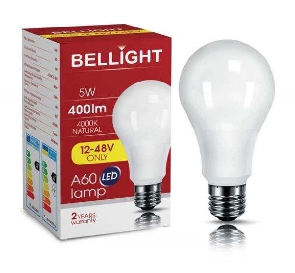 Лампа світлодіодна низьковольтна LED A60 12/48V 5W E27 4000K