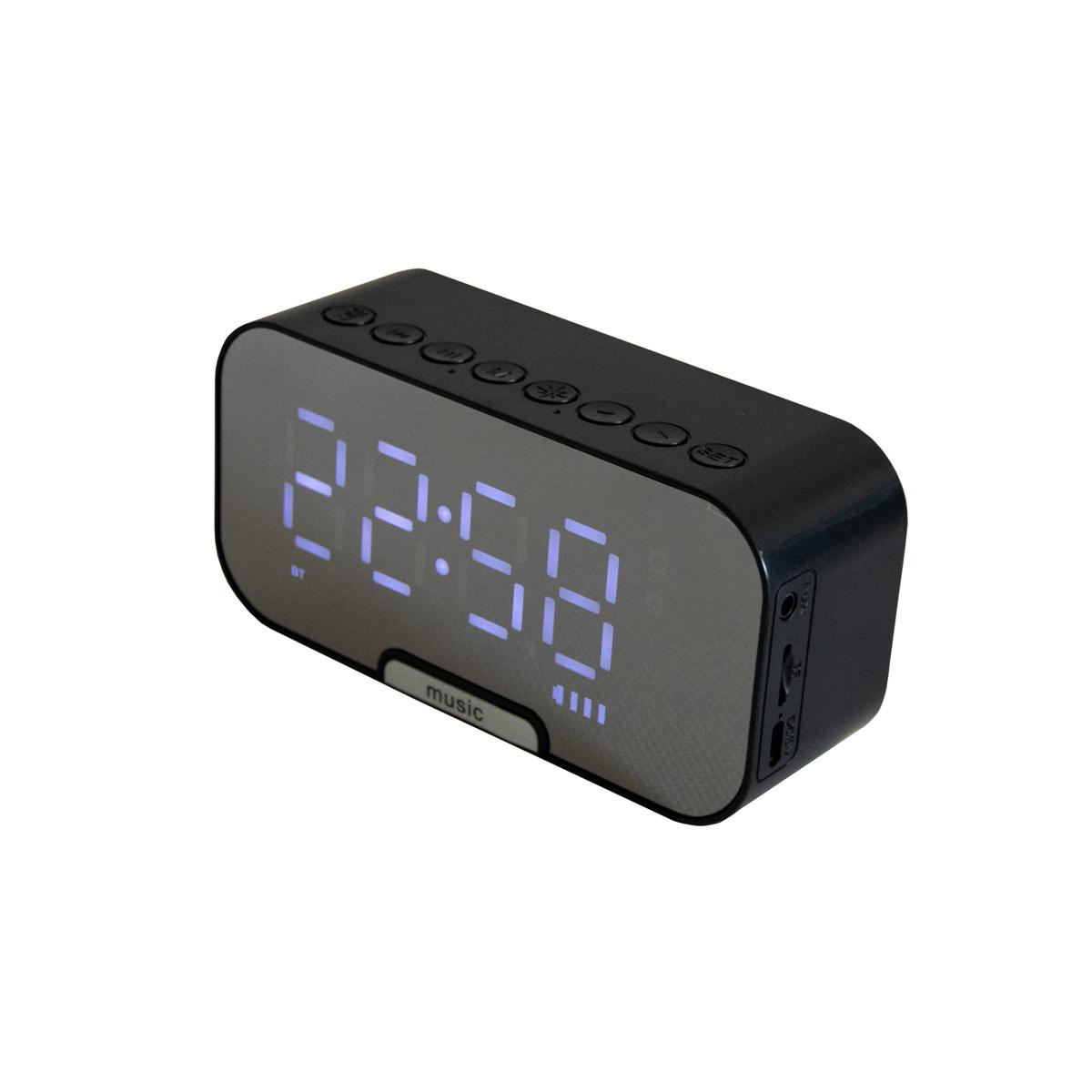 Годинник настільний з будильником Clock Digital Speaker Q5 BT Black (1010530) - фото 5