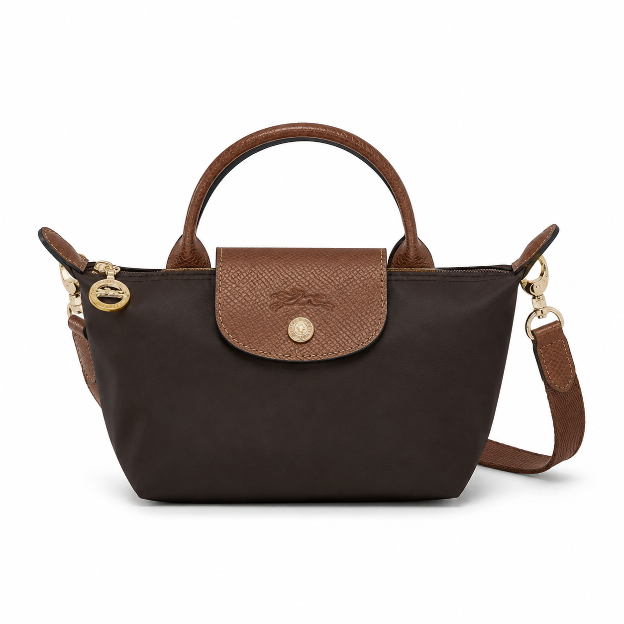 Сумка женская в стиле Longchamp Mini Le Pliage Коричневый