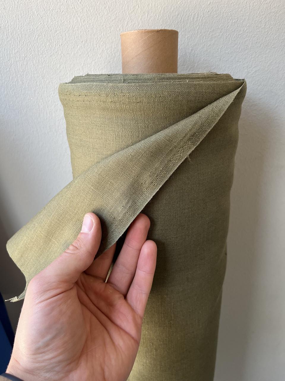 Тканина Linen Plus костюмна 100% льон Оливковий 1524 - фото 9