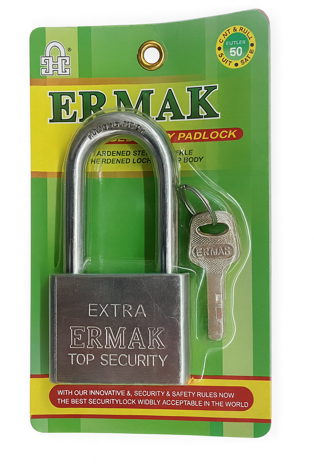 Замок Ermak R95654-50 навесной с тремя ключами 50 мм (605298) Замок Ermak R95654-50 навесной с тремя ключами 50 мм (605298)