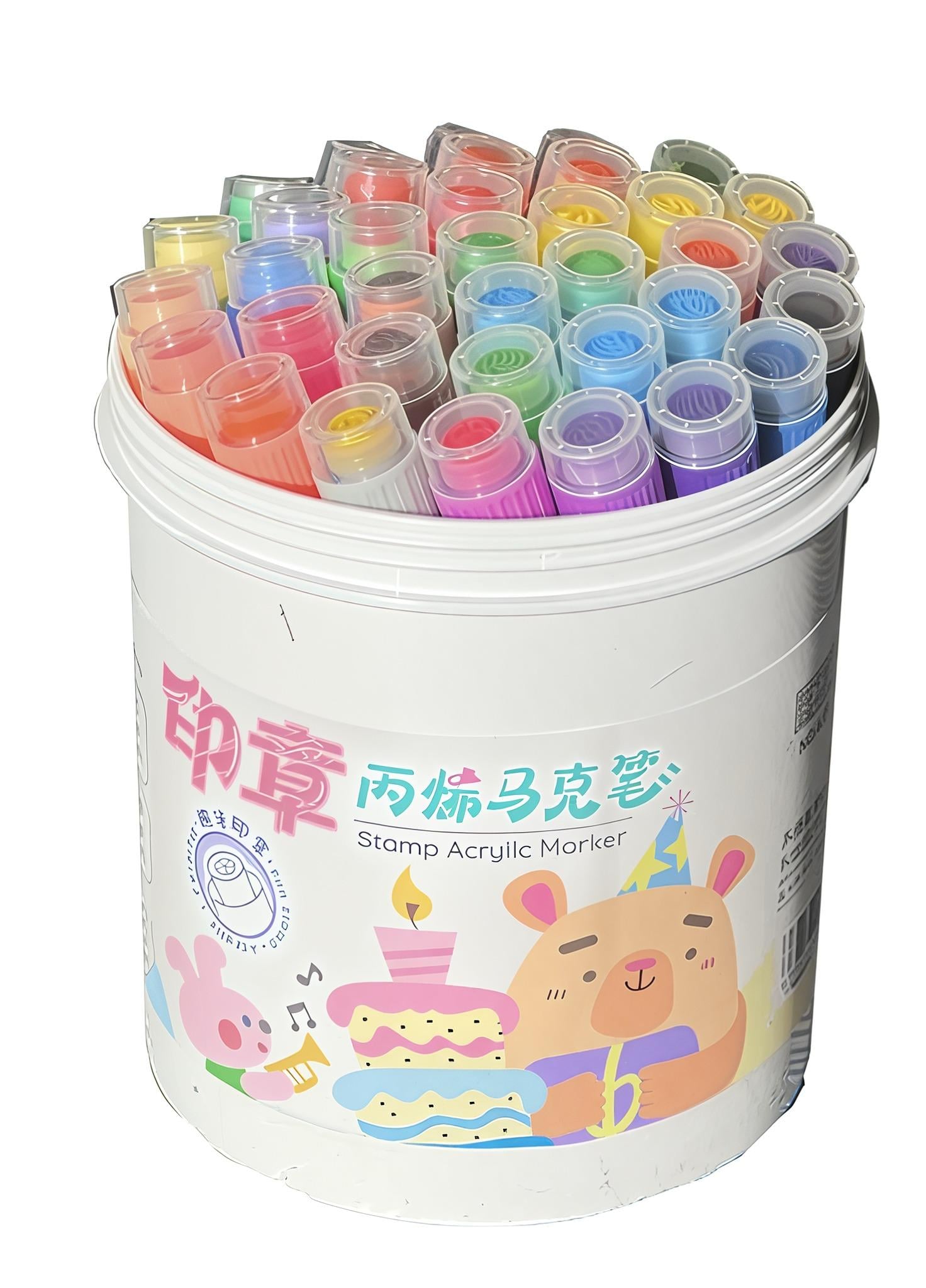 Набор акварельных маркеров AND с печаткой 36 шт. Белый (22112)