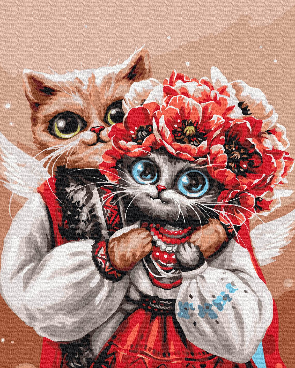 Картина по номерам Brushme Котики ангелочки 40x50 см (BS54142)