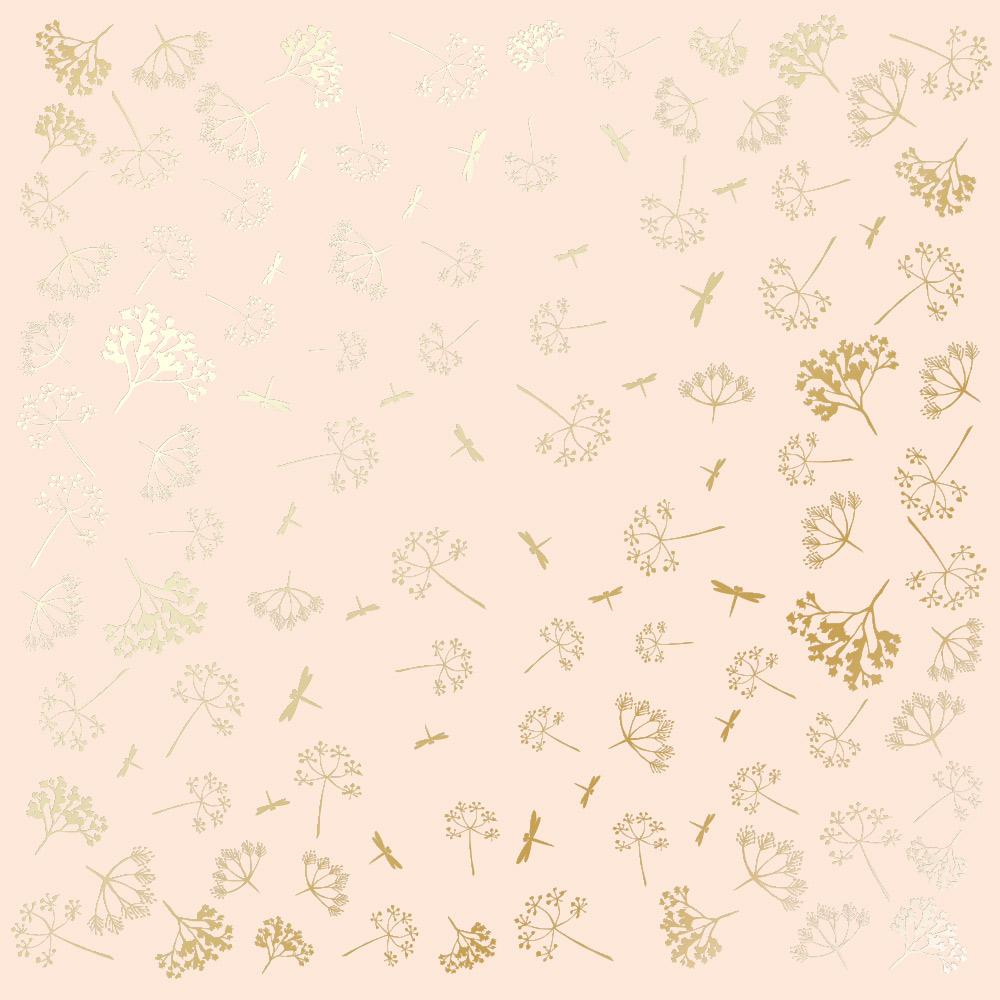 Лист паперу односторонній Golden Dill із фольгуванням 30,5х30,5 см Beige