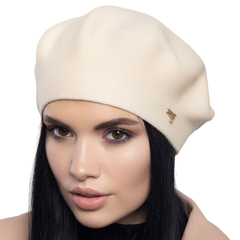 Берет женский Leks Клеопатра двойной шерстяной Карамель (129052)