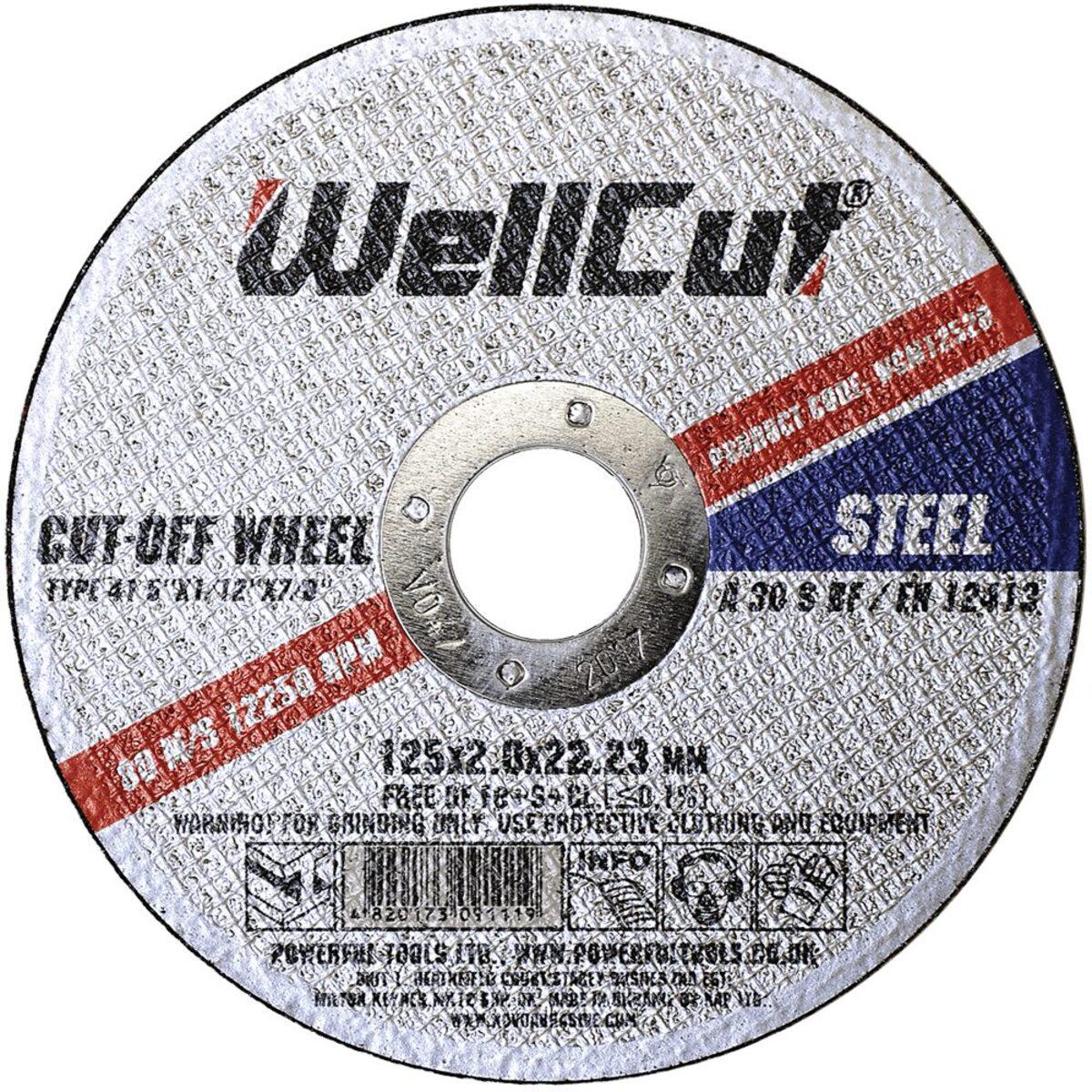 Диск відрізний по металу WellCut 125х2х22,23 мм 25 шт. (434550)