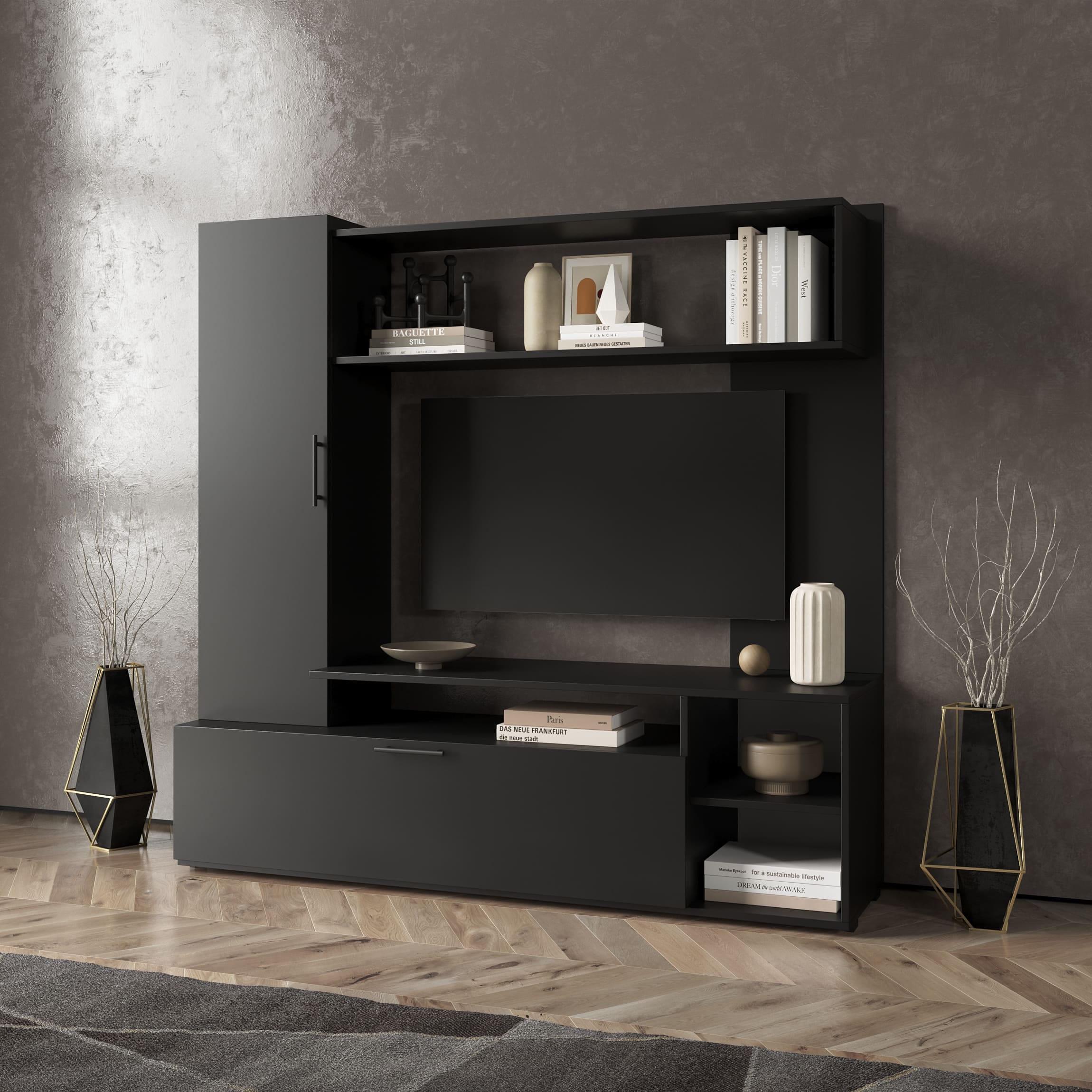 Стінка у вітальню під ТВ Чорний (380666)