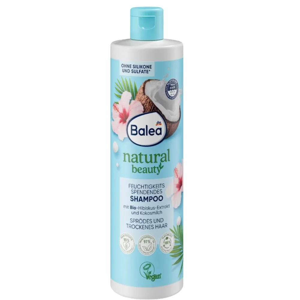 Шампунь Balea Natural Beauty с органическим экстрактом гибискуса и кокосового молока 400 мл