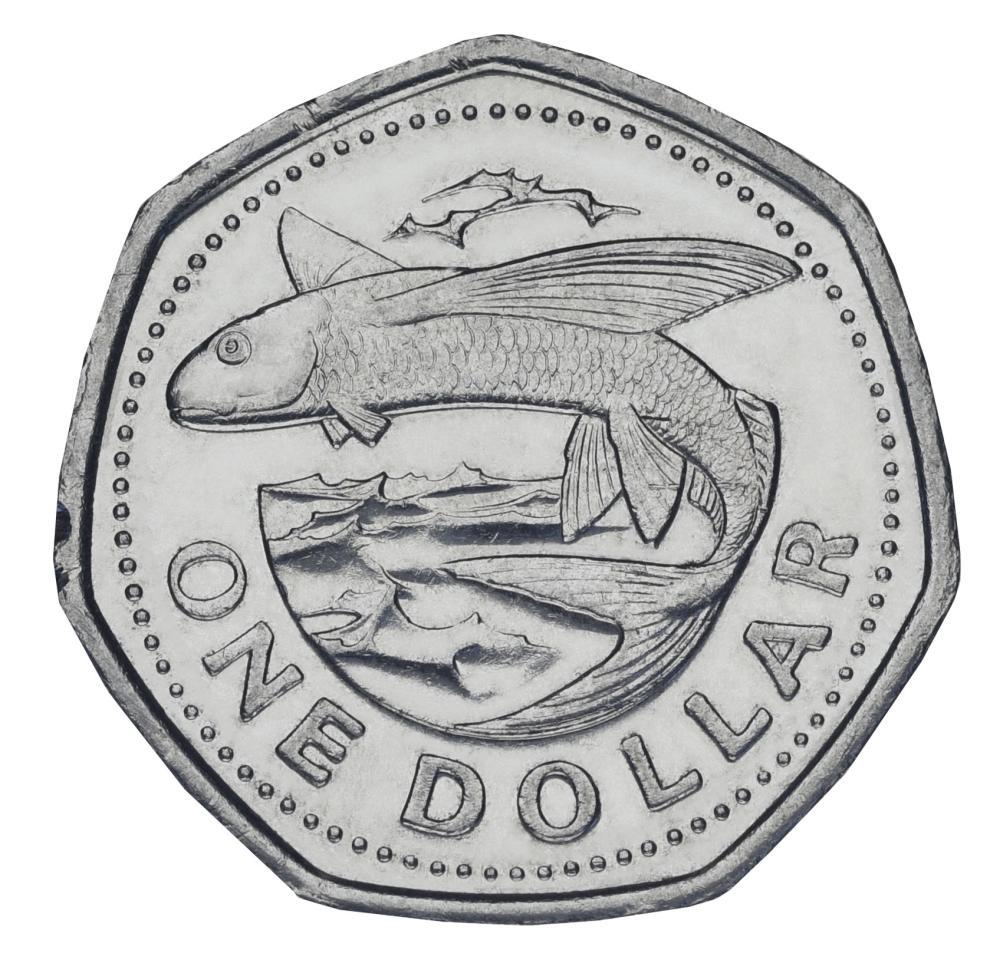 Коллекционная монета Барбадос 1 доллар 2016 UNC Рыба (М22181)