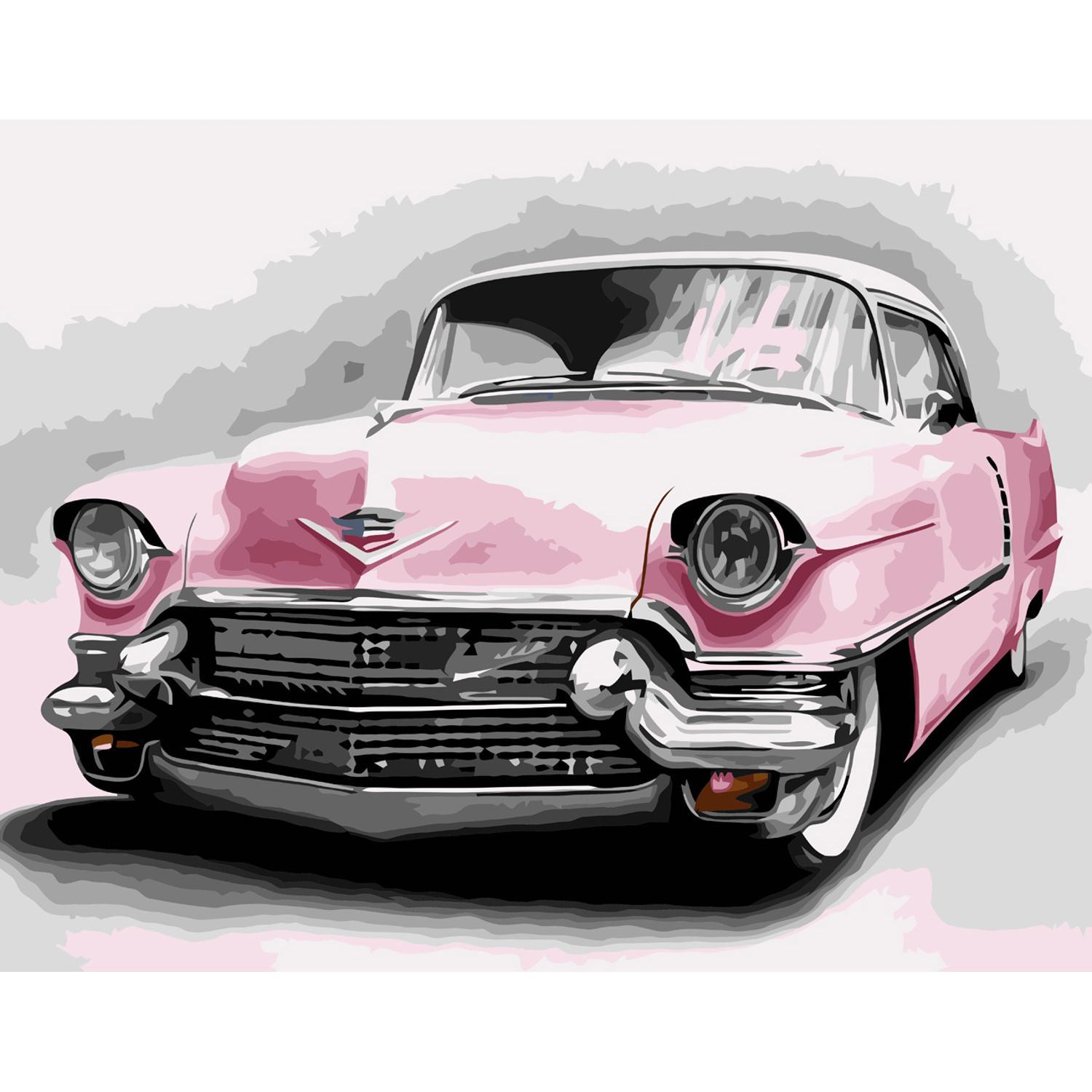Картина по номерам Strateg Розовый автомобиль 40x50 см (VA-3672)