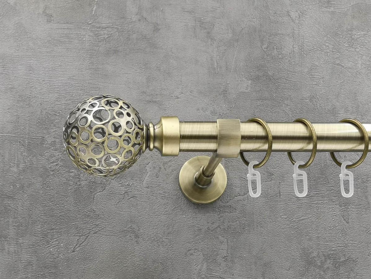 Карниз Quadrum Савона гладкая штанга одинарный модерн 25 мм 160 см Антик (264775101)