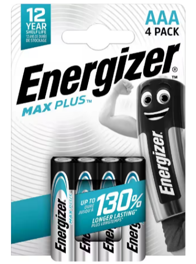 Батарея Energizer AAA Alkaline Max Plus 4 шт.