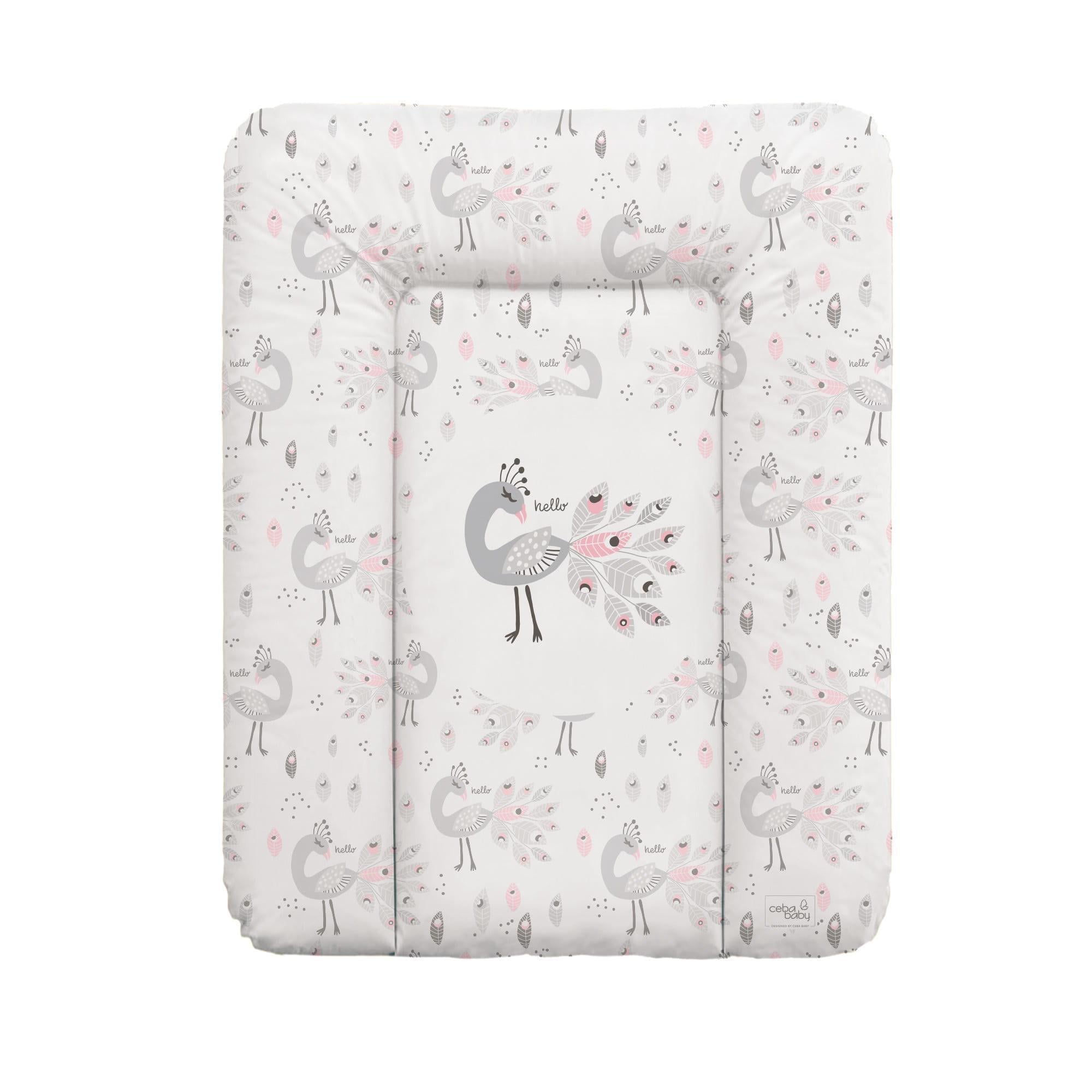 Матрас пеленальный Cebababy Lolly Polly W-143-120-608 Peacock 50x70 см Белый/Розовый