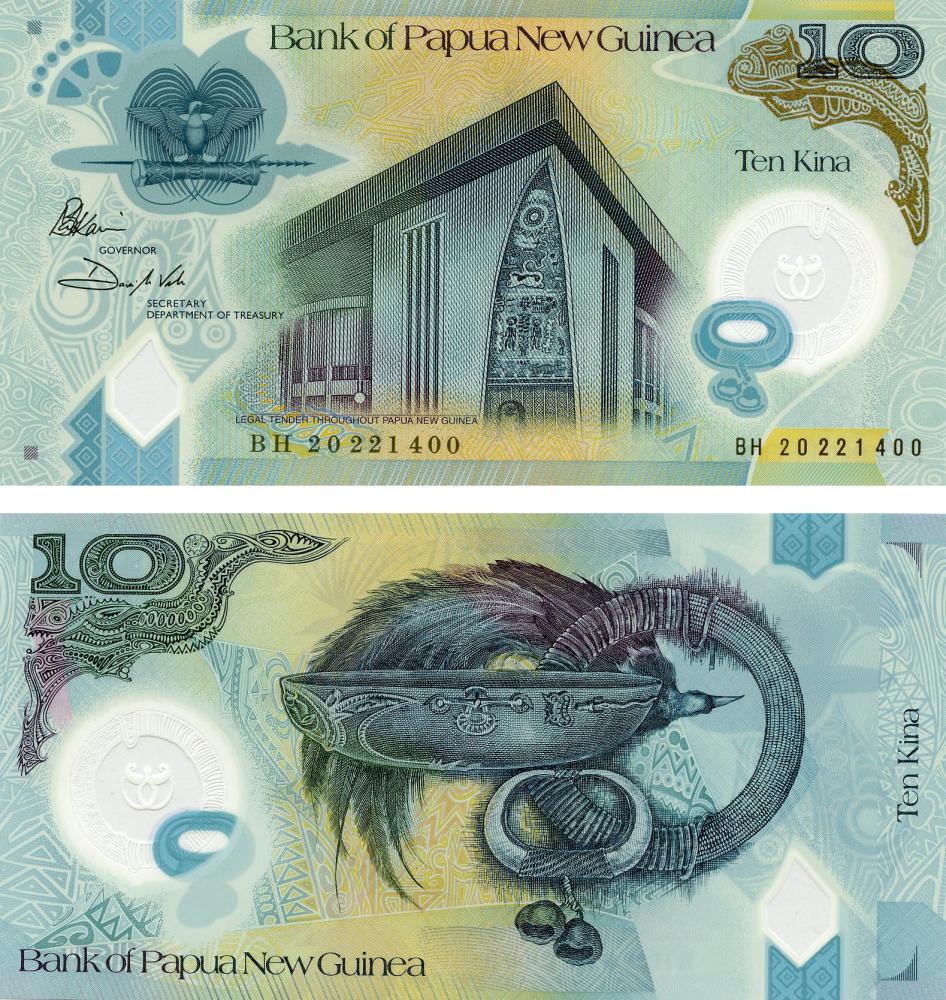 Коллекционная банкнота Папуа-Новая Гвинея 10 кино 2020 Полимер UNC Pnew (Б17352)
