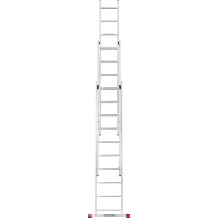 Драбина алюмінієва КВІТКА PRO 3-х секційна 3х10 сходинок (110-9310) - фото 5