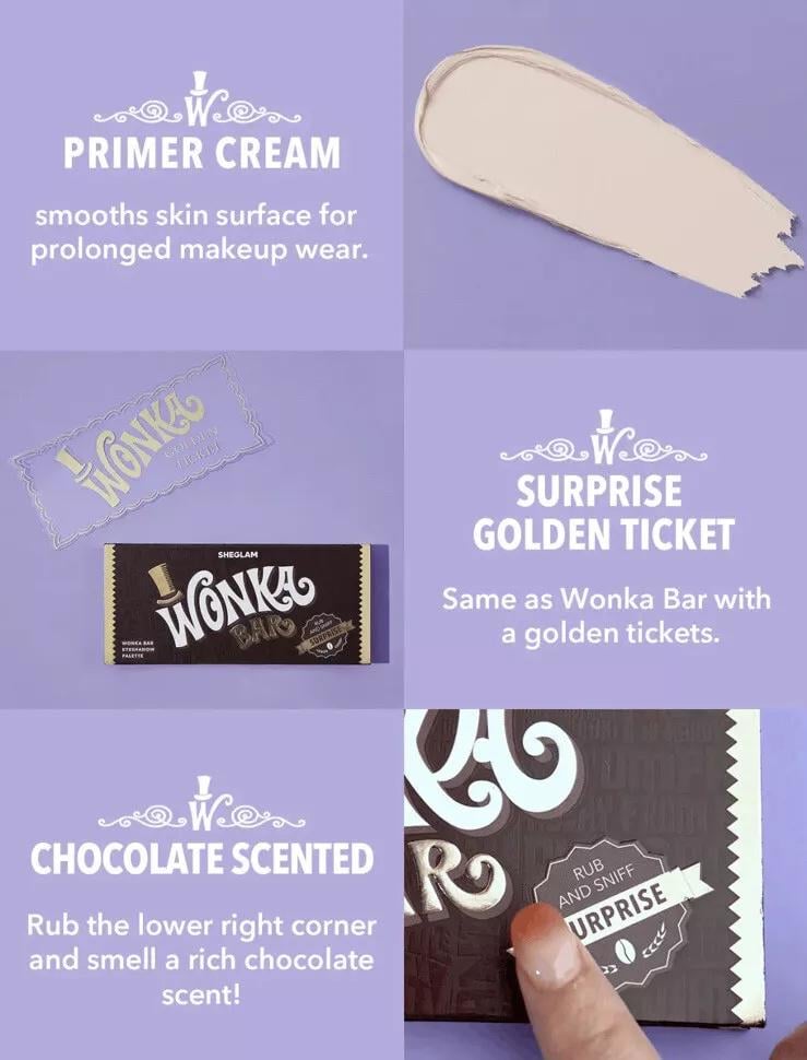 Палетка тіней SHEGLAM Wonka Bar Willy Wonka full collection set - фото 8