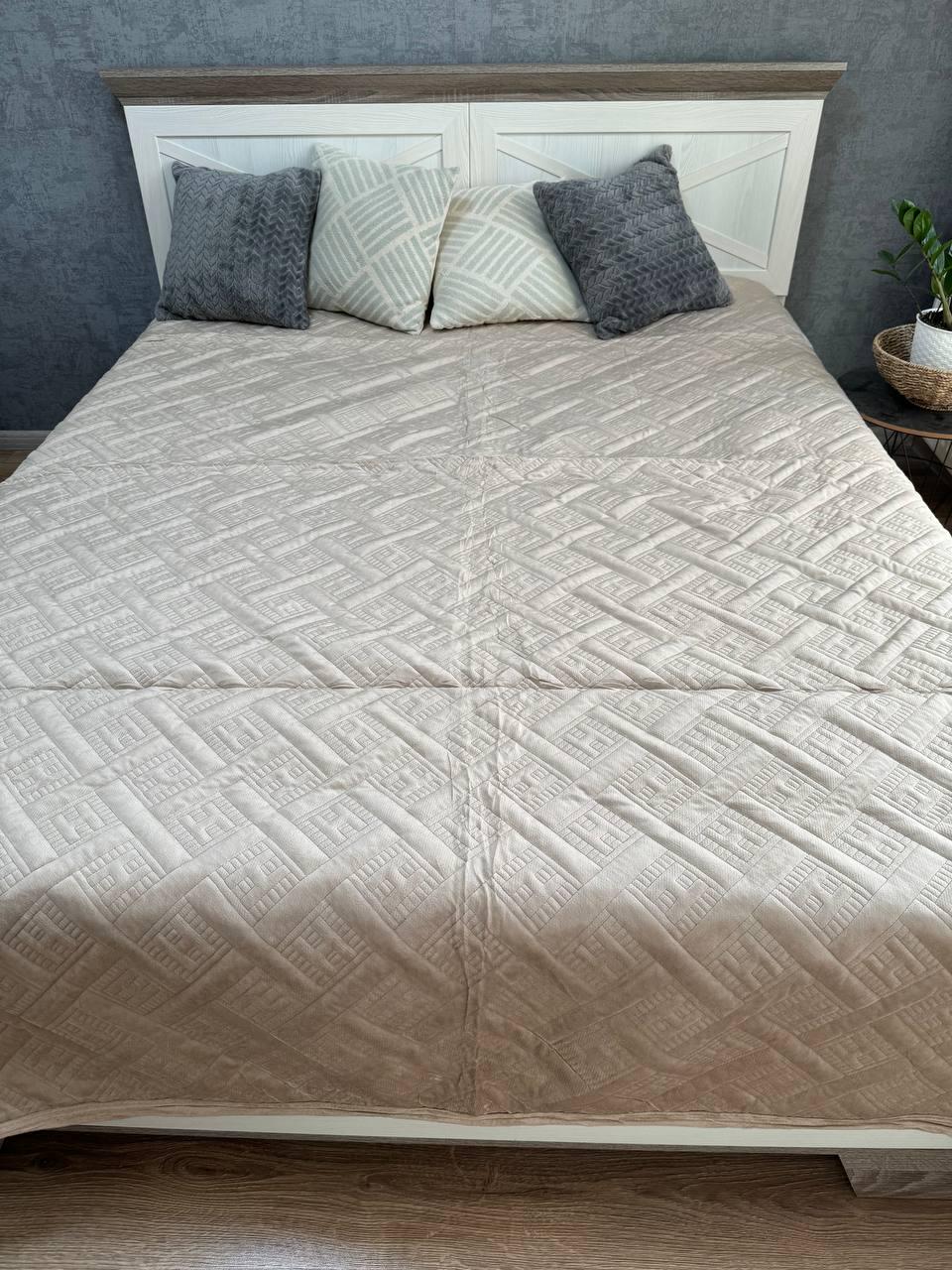 Плед велюровый Макси 230х260 см Бежевый (14071425) - фото 2