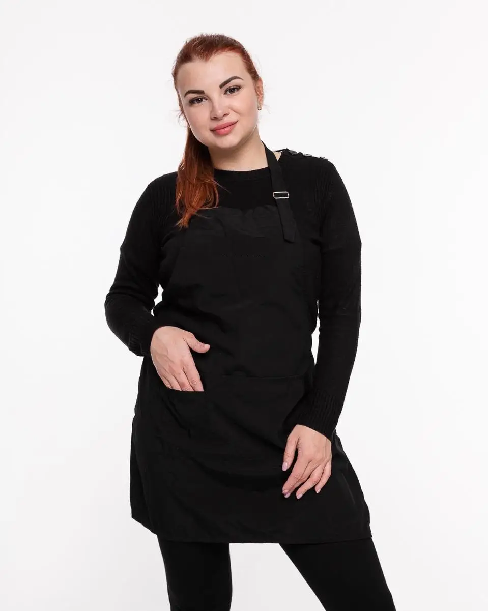 Фартук для персонала короткий универсальный р. 42-46 Черный (Plash-112k)