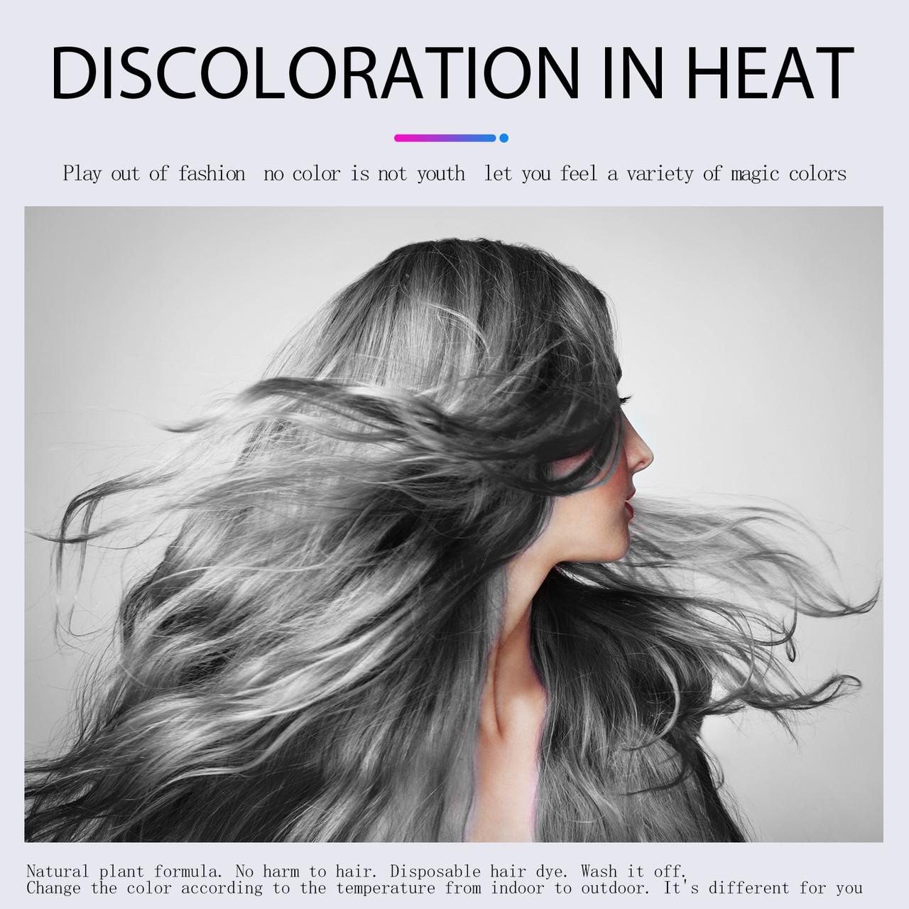Фарба для волосся термохромна тимчасова Chameleon, що змінює колір Black/Gray - фото 7