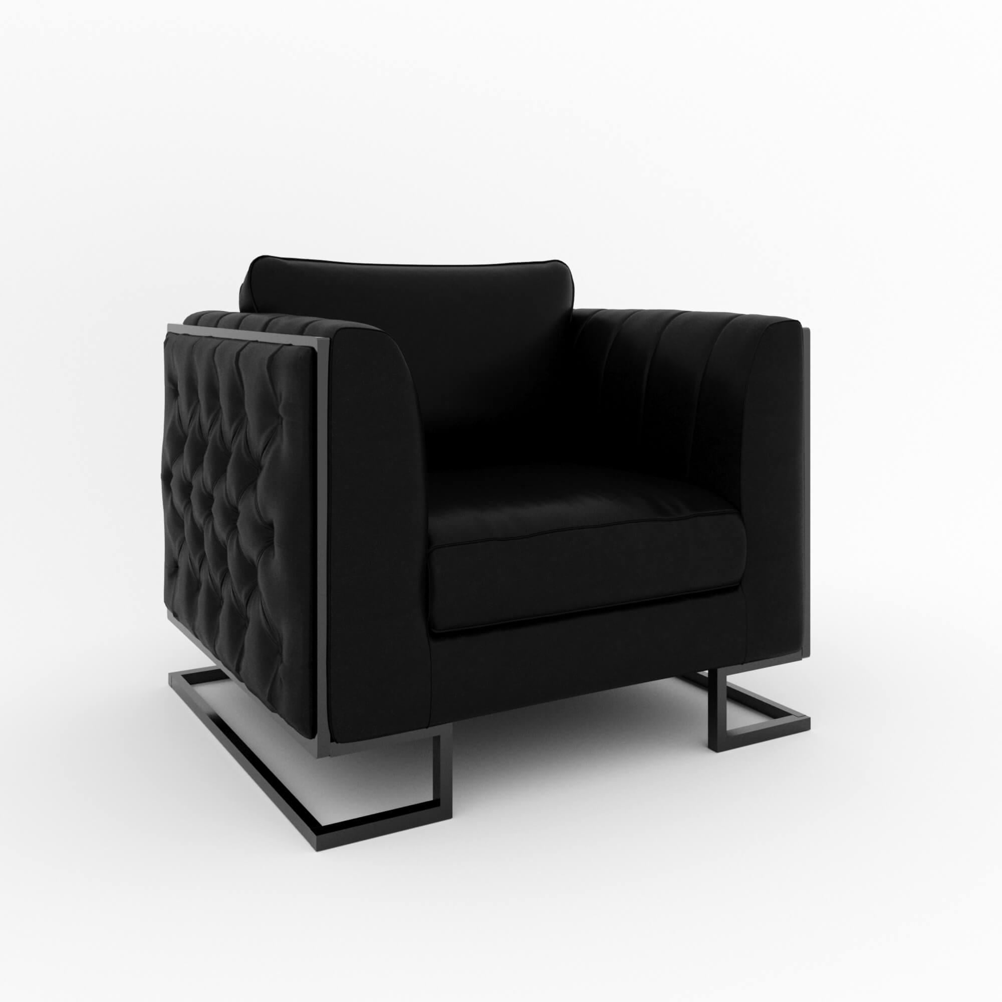 Кресло дизайнерское металлическое Karkas Шиен 820х700х700 мм Черный